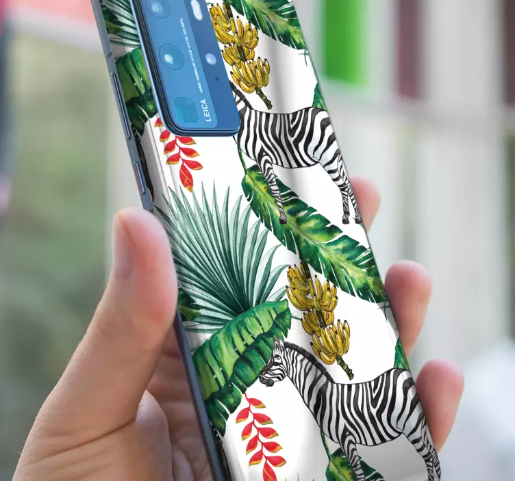 Adesivo Huawei disegno tropicale zebra - TenStickers