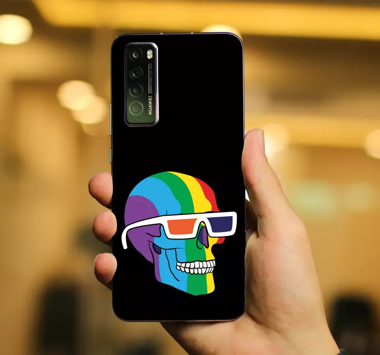 Adesivo Huawei teschio arcobaleno - TenStickers