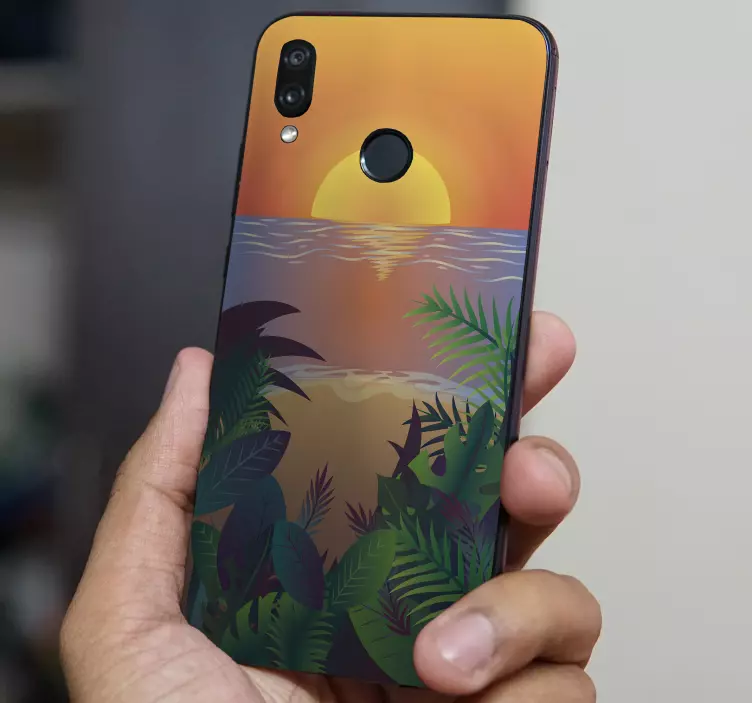 Adesivo Huawei tramonto tropicale - TenStickers