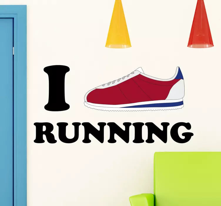 Adesivo I love running - TenStickers