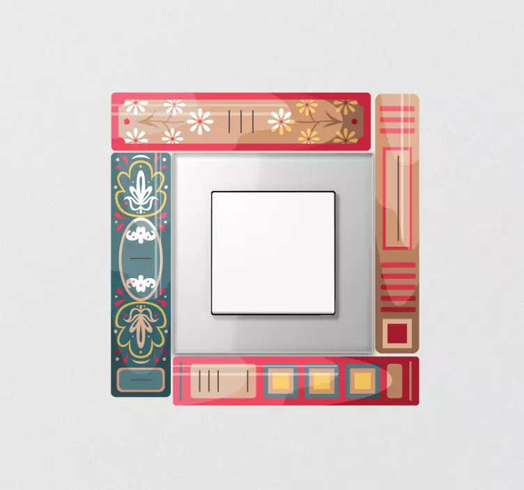 Adesivo interruttore design a tema libro - TenStickers