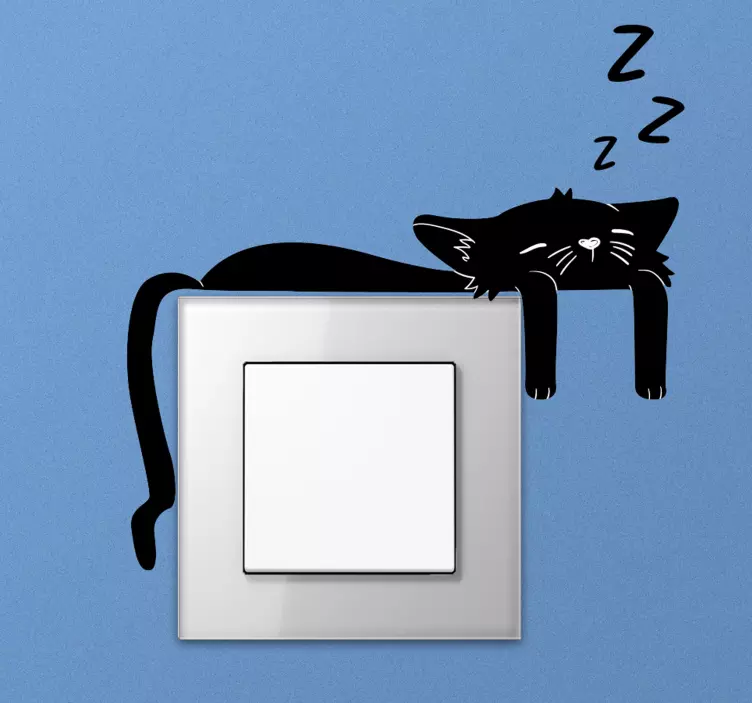 Adesivo interruttore Gatto nero - TenStickers