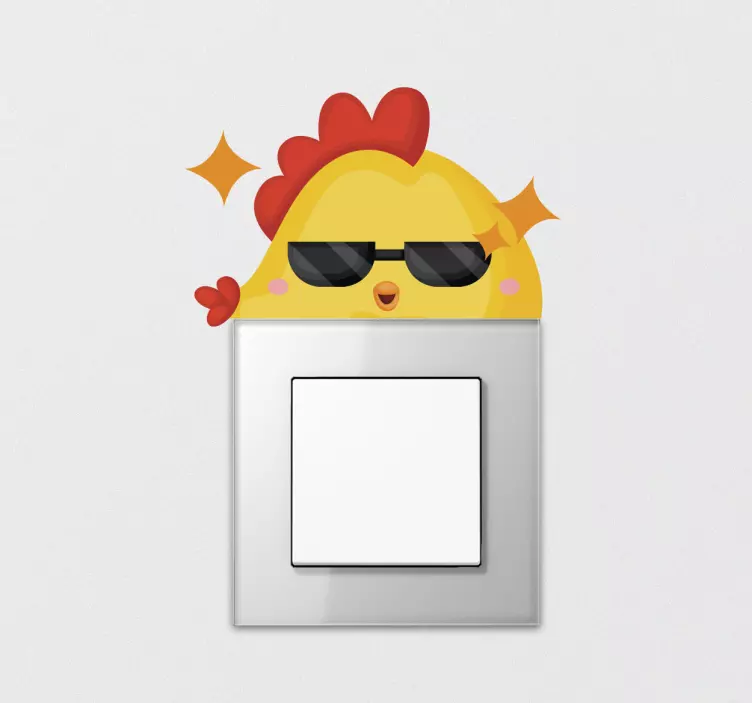 Adesivo interruttore personaggio di pollo simpatico - TenStickers