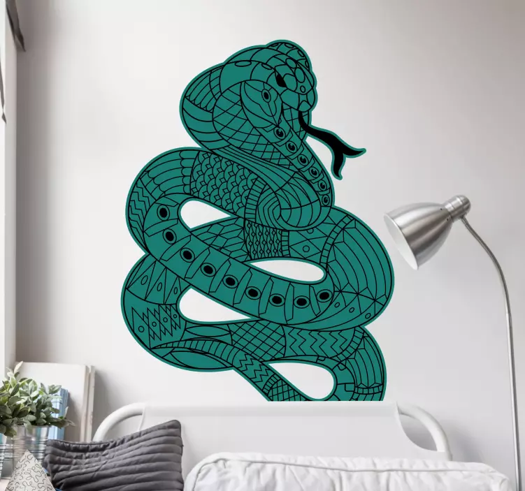 Adesivo intricato disegno a forma di serpente - TenStickers