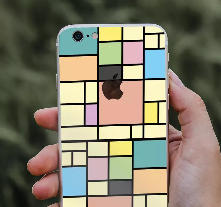 Sticker iphone Blocchi di colore patchwork - TenStickers