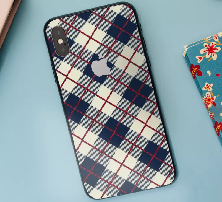 Sticker iphone Classico motivo scozzese a quadri - TenStickers