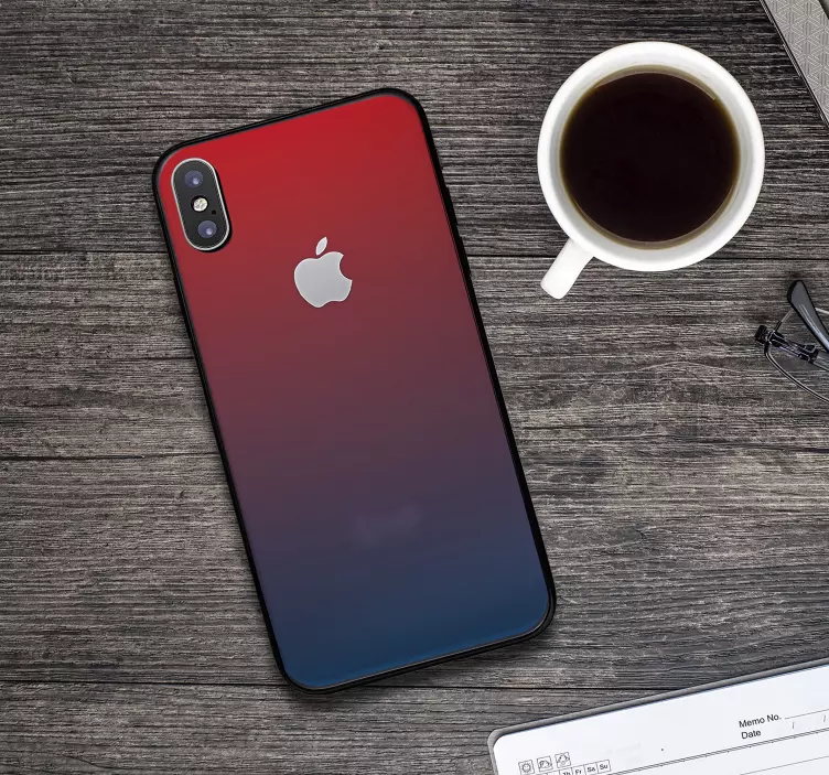 Sticker iphone Colori sfumati blu e rosso - TenStickers