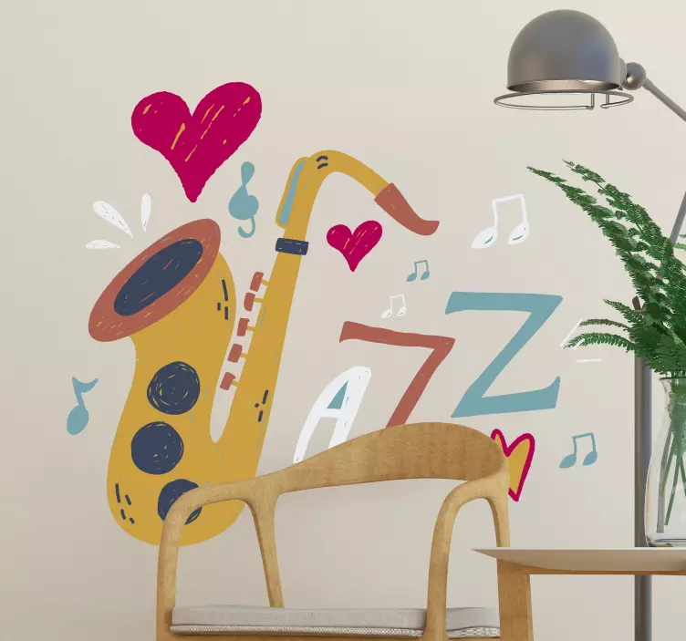 Straordinario adesivo musicale I love Jazz - TenStickers