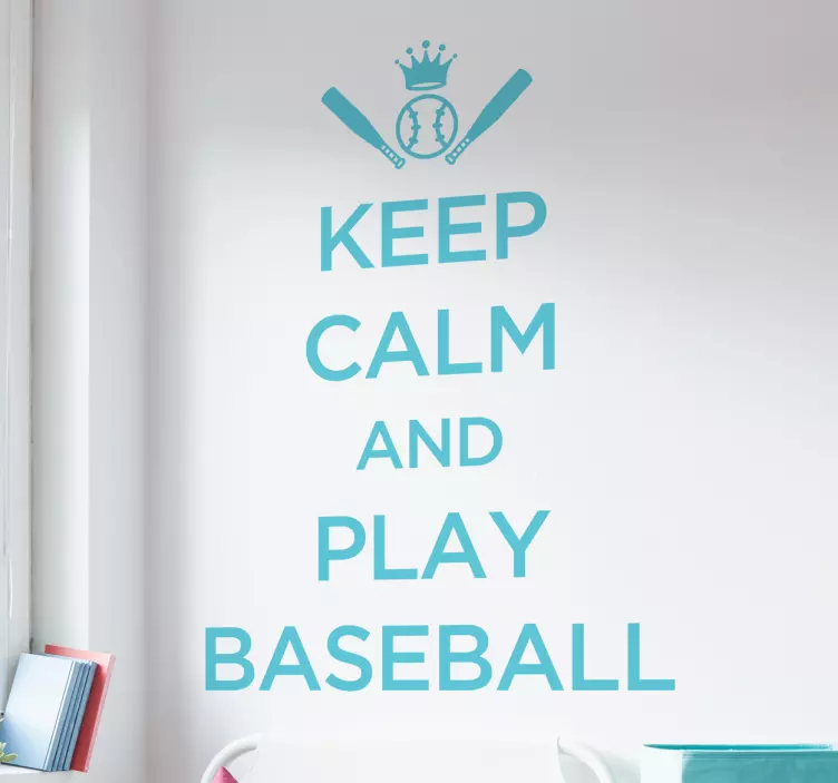 Adesivo Keep Calm Play Baseball - TenStickers
