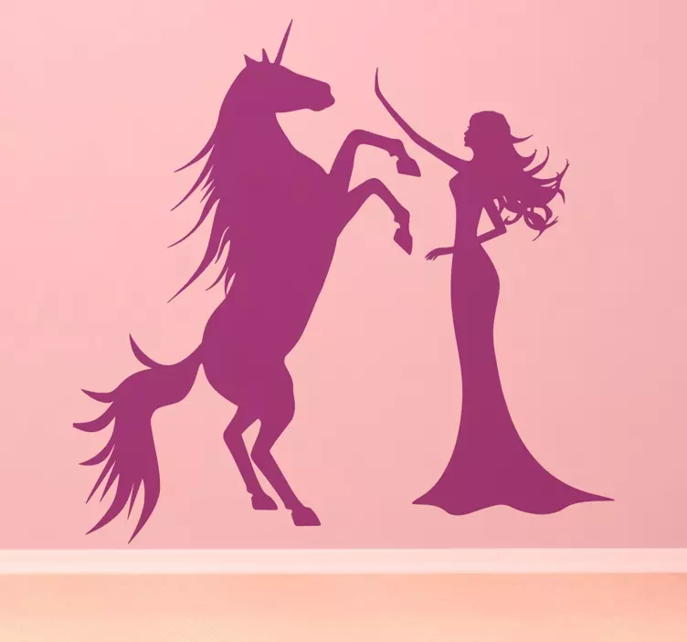 Adesivo la principessa e l'unicorno - TenStickers