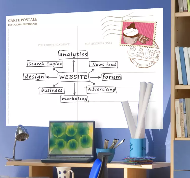 Adesivo lavagna cancellabile con francobollo - TenStickers