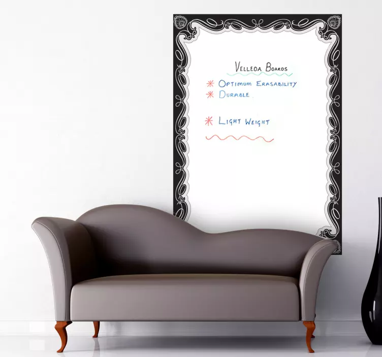 Adesivo lavagna cancellabile cornice art decò - TenStickers