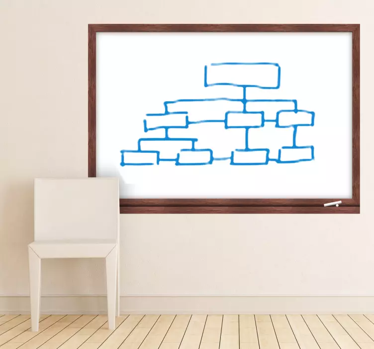 Adesivo lavagna cancellabile cornice legno - TenStickers