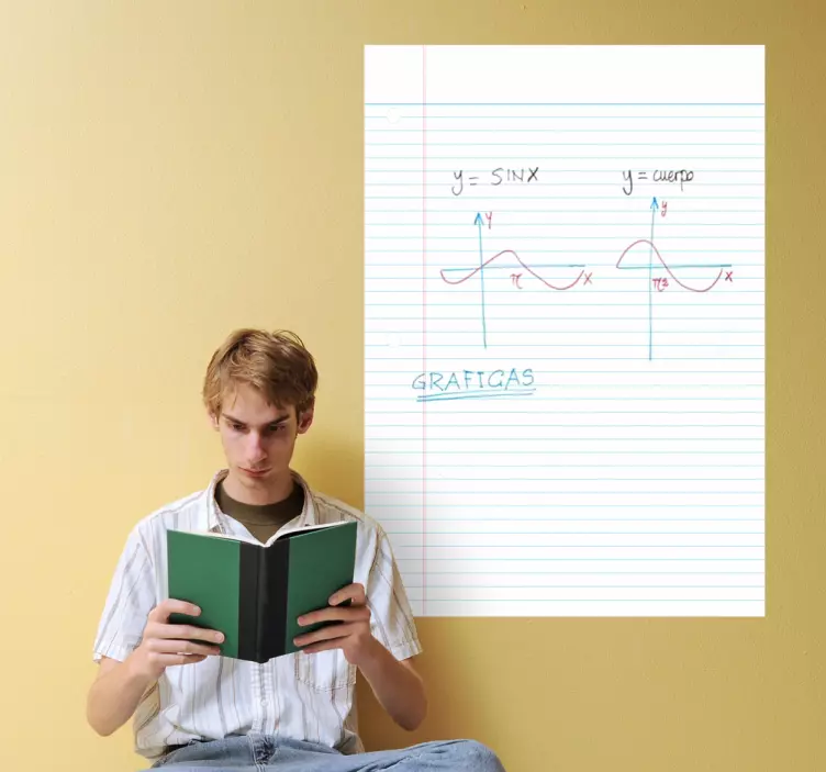 Adesivo lavagna cancellabile foglio a righe - TenStickers