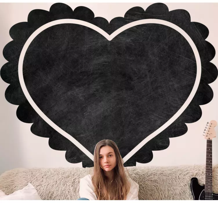 Lavagna adesiva Forma fresca di foglia di cuore - TenStickers