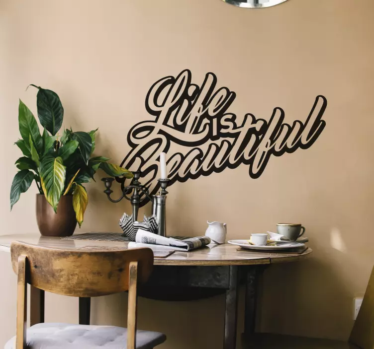 Adesivo Life is Beautiful 3D - TenStickers