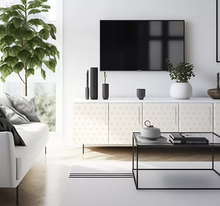 Adesivo linea bianche e dorate - TenStickers