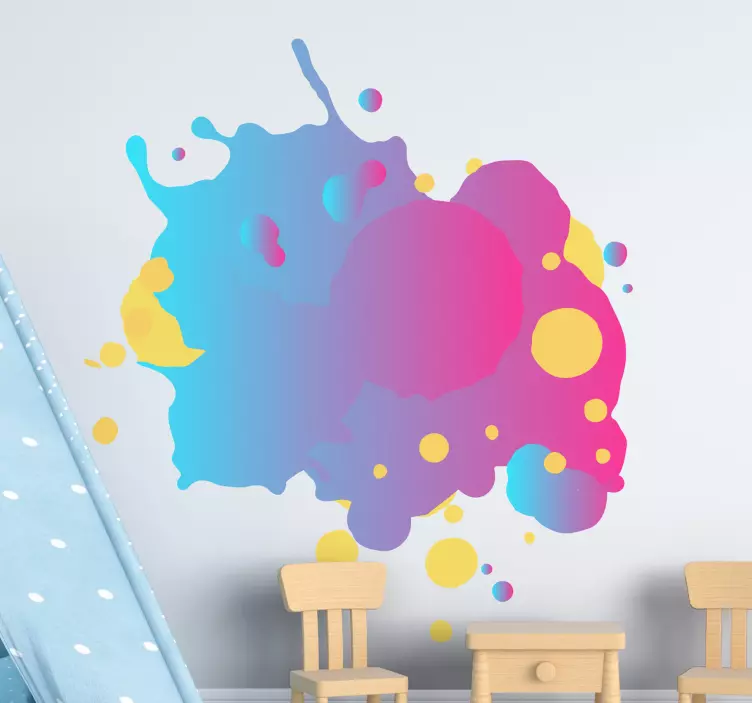 Adesivo località forma splash colorata - TenStickers