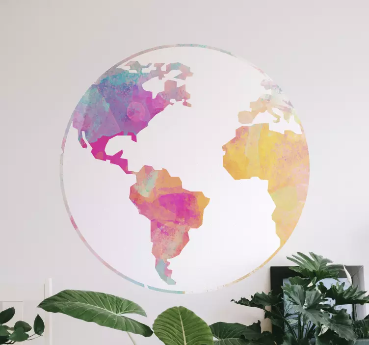 Adesivo località motivo geografico colorato - TenStickers