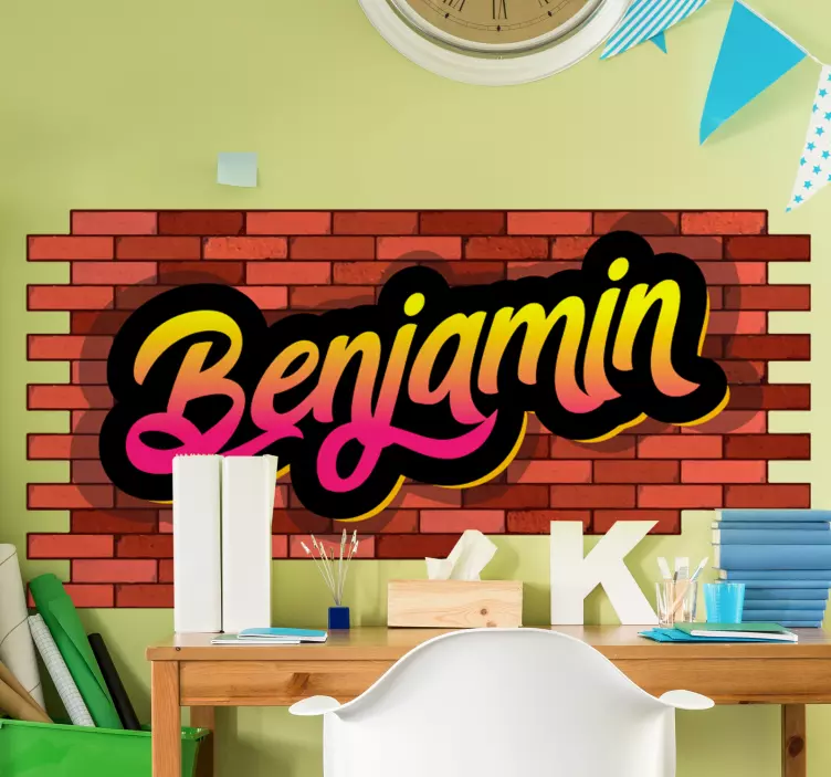Adesivo località nome mattone personalizzato - TenStickers