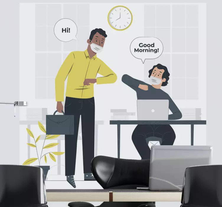 Adesivo località saluti del mattino in ufficio - TenStickers