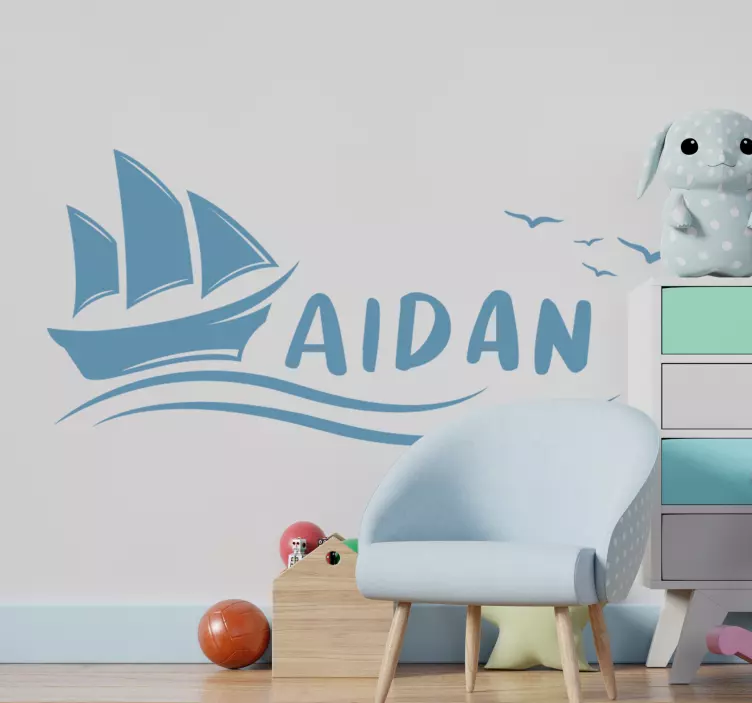Adesivo località veliero con personalizzazione nome - TenStickers