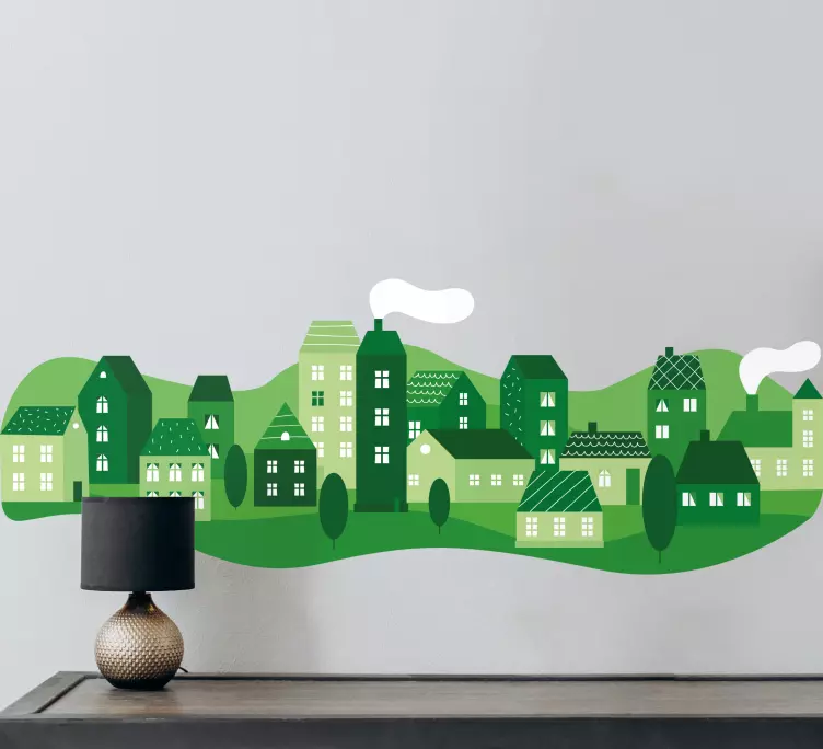 Adesivo località villaggio verde incantevole - TenStickers