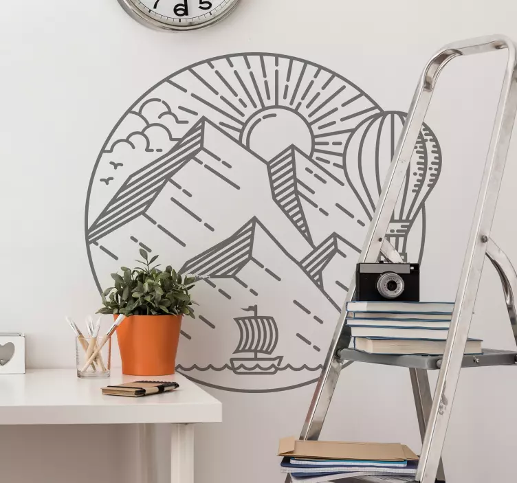 Adesivo località vista panoramica montuosa - TenStickers