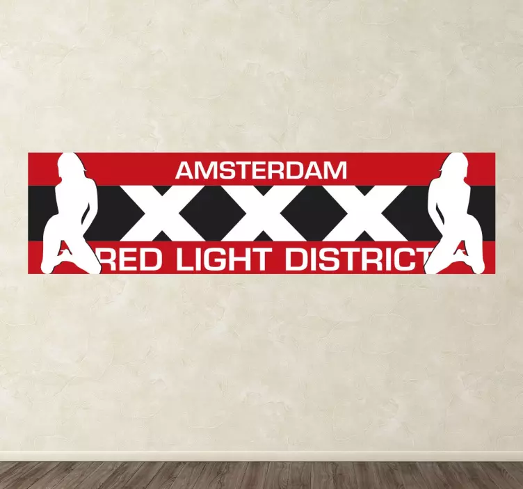 Adesivo Logo Quartiere Luci Rosse Amsterdam - TenStickers