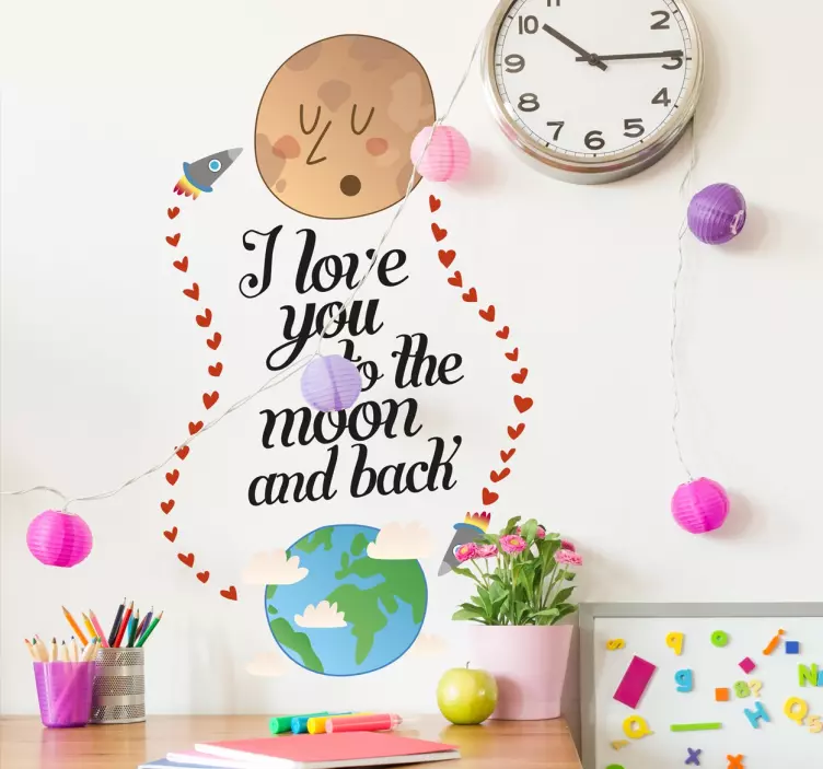 Adesivo Love You to the Moon and Back - TenStickers