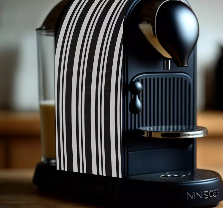 Adesivo macchinetta del caffè strisce verticali - TenStickers