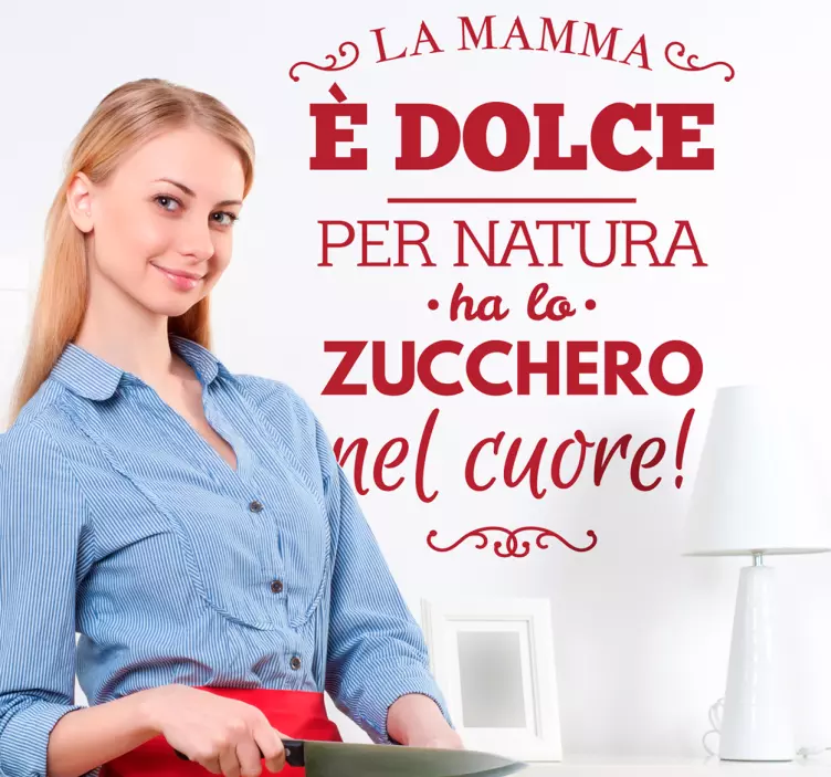 Adesivo mamma zucchero nel cuore - TenStickers