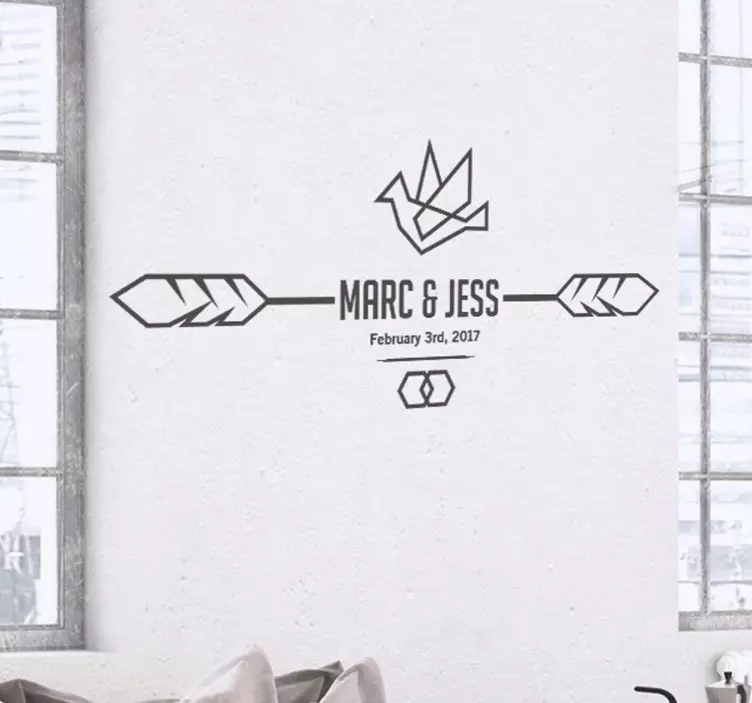 Adesivo matrimonio hipster - TenStickers