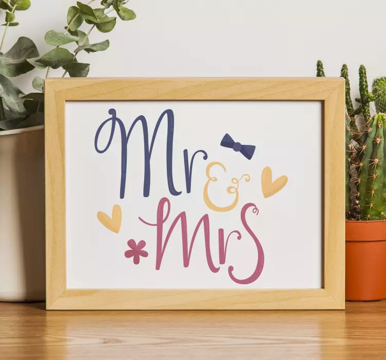 Adesivo matrimonio il signor e la signora design - TenStickers