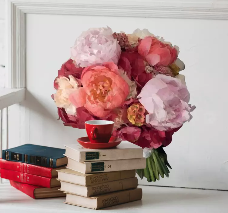 Adesivo mazzo di fiori disegno poligonale - TenStickers