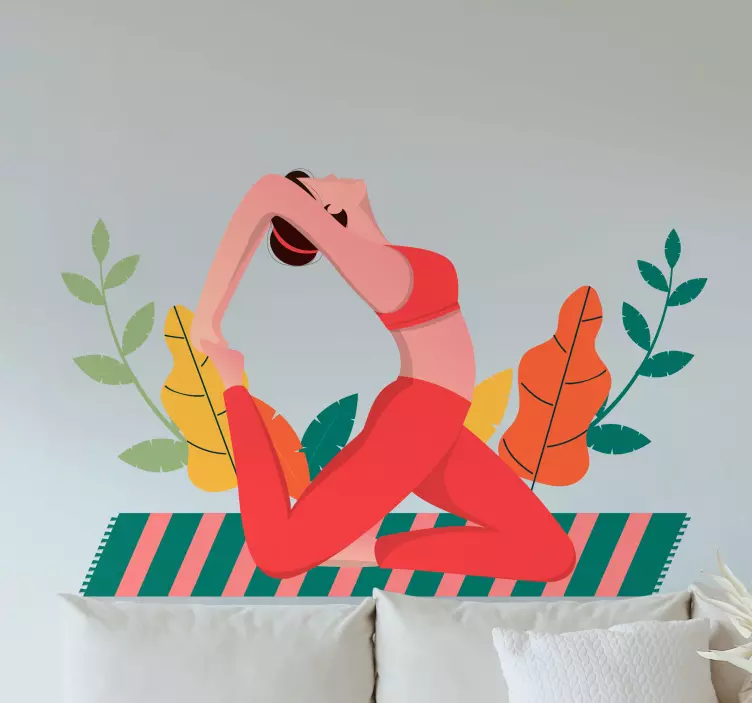 Adesivo moda illustrazione di posa yoga - TenStickers