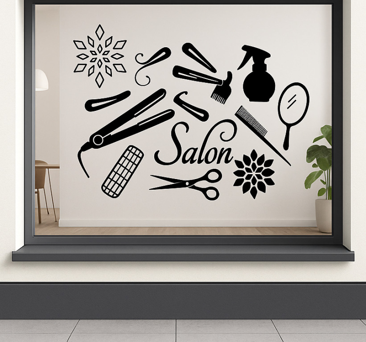 Adesivo moda strumenti per saloni di bellezza - TenStickers