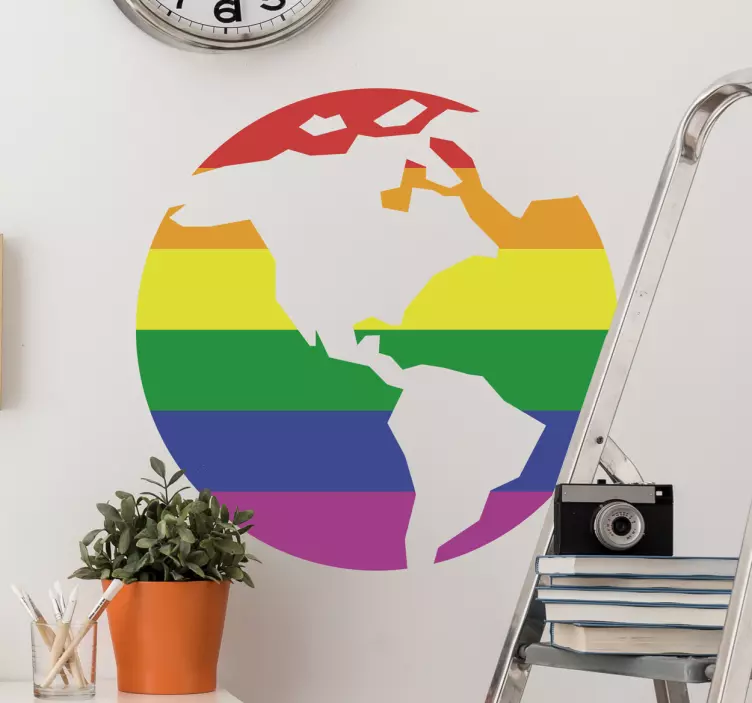 Adesivo mondo gay multicolore - TenStickers