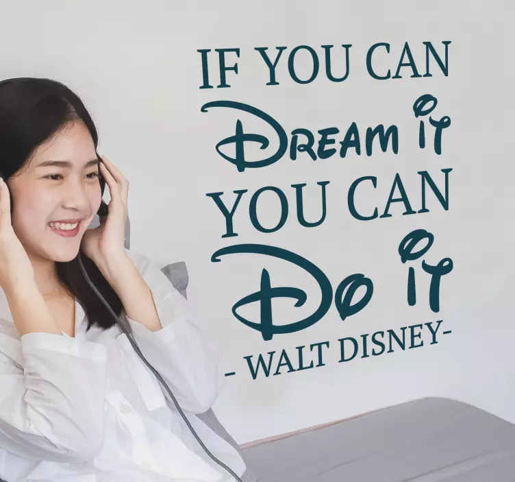 Adesivo motivazionale frase Walt Disney - TenStickers