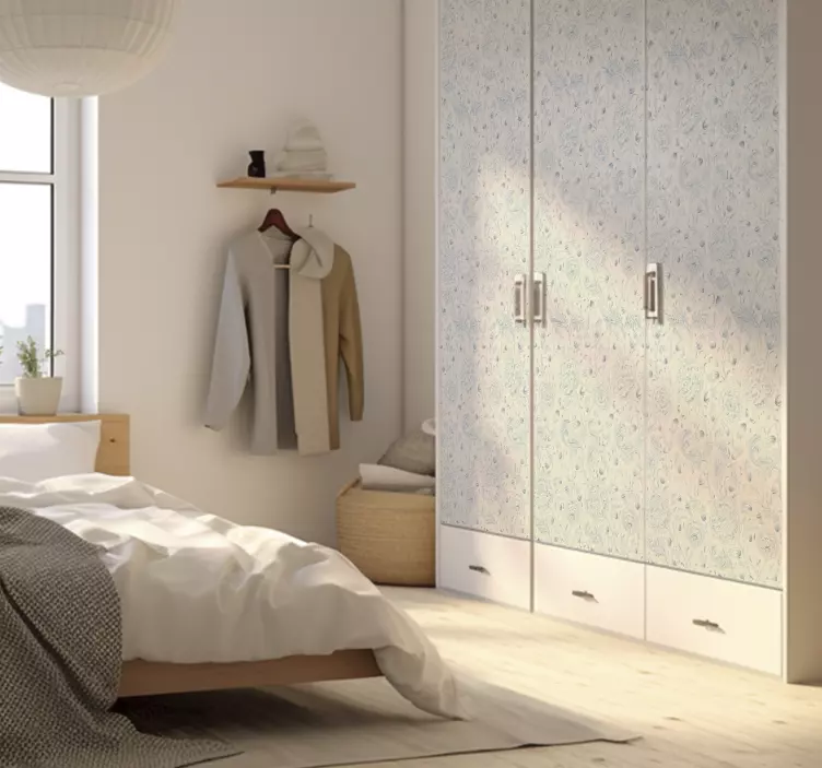 Carta adesiva per mobili motivo floreale per guardaroba - TenStickers