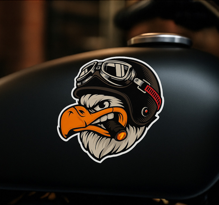 Adesivo moto aquila biker mascotte - TenStickers