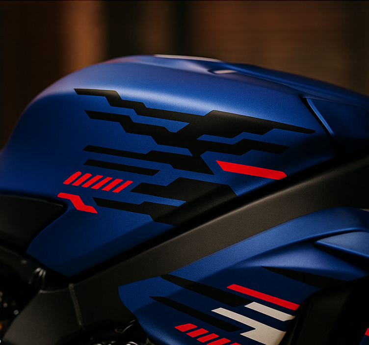 Adesivo moto design futuristico nero-rosso - TenStickers