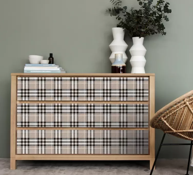 Carta adesiva per mobili sovrapposizione di motivo scozzese - TenStickers