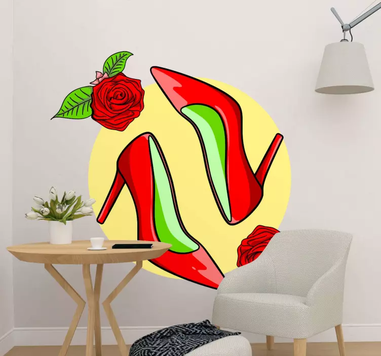 Adesivo murale rugby tacchi alti alla moda - TenStickers