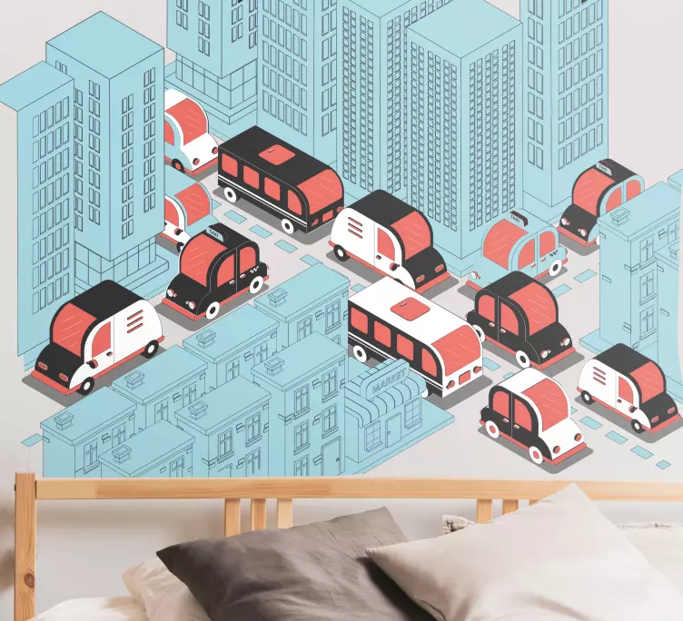 Adesivo motore illustrazione della scena del traffico - TenStickers