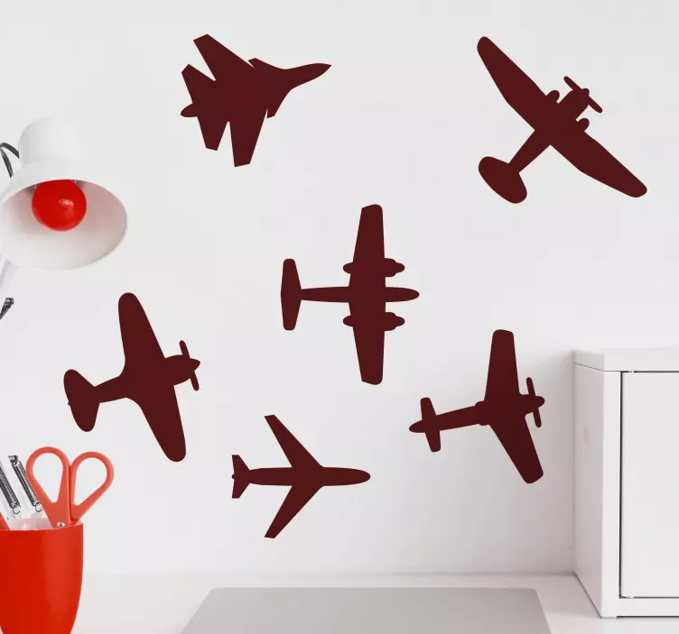Adesivo motore sagome di aerei d'epoca - TenStickers
