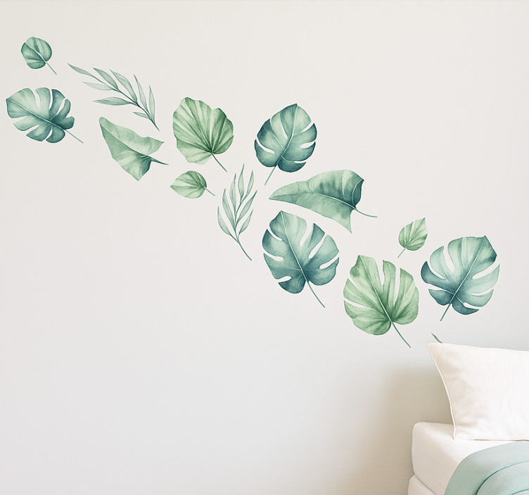 Adesivo murale acquarello monstera - TenStickers
