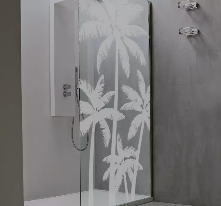 Adesivo box doccia bagno palme - TenStickers