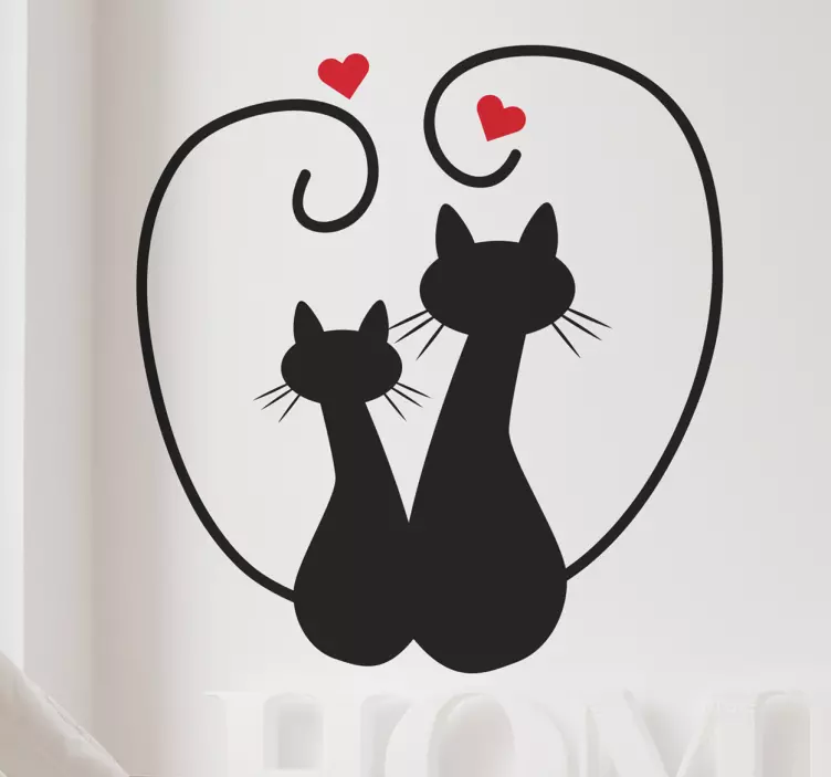 Adesivo murale Amore Gattini - TenStickers
