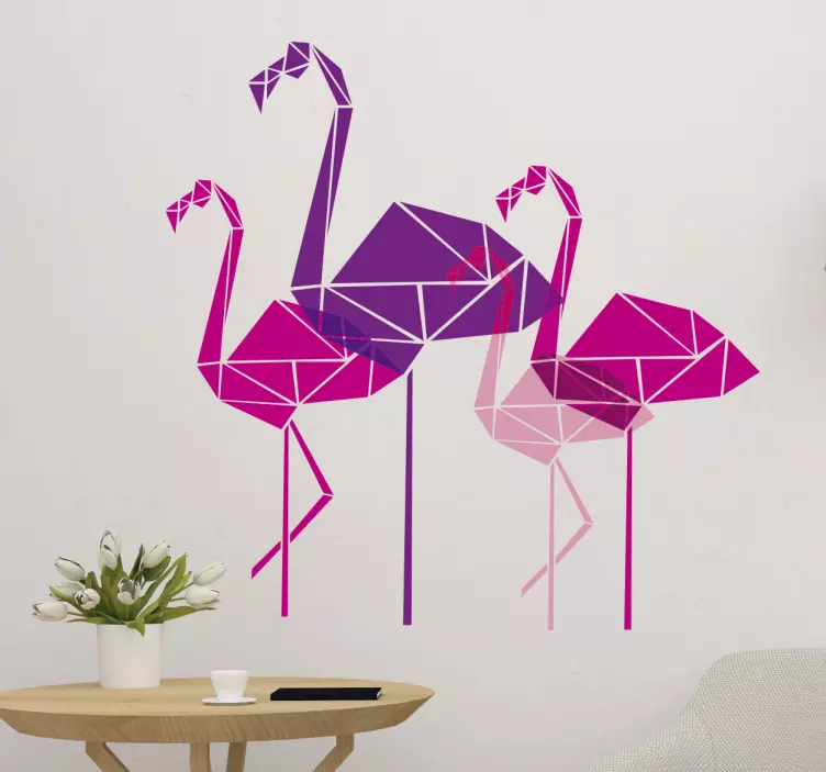 Adesivo murale animale fenicotteri rosa - TenStickers